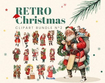 19 ヴィンテージ サンタクロース ステッカー クリップアート | 手紙