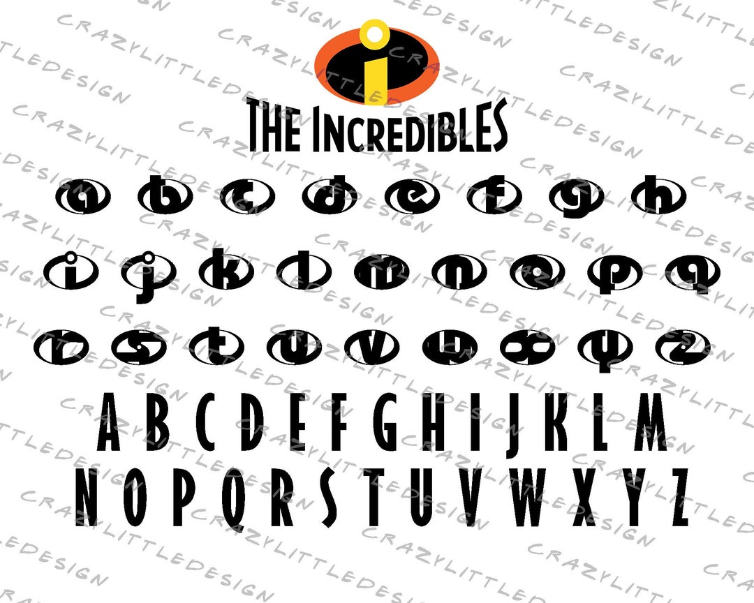 The Incredibles Font and LOGO SVG Font, Silhouette Font, Cutable Font
