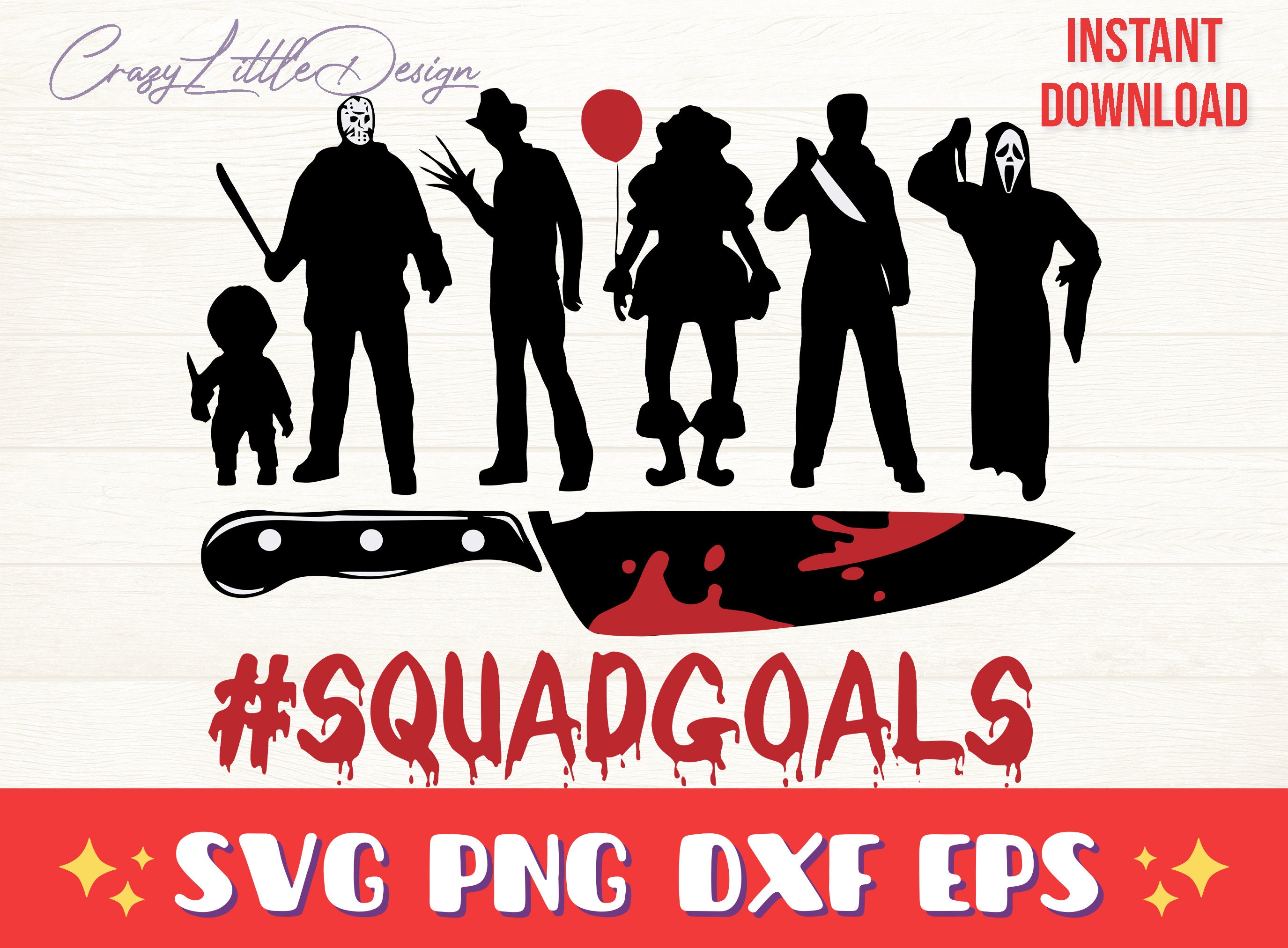 Horror Movie Squad Goals SVG Nightmare Halloween Svg Cricut - Etsy
