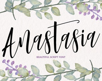 Anastasia Font, Script font, Handwritten Font, Wedding Font, Romantic Font, Commercial Use, Cricut Font, Cursive Font