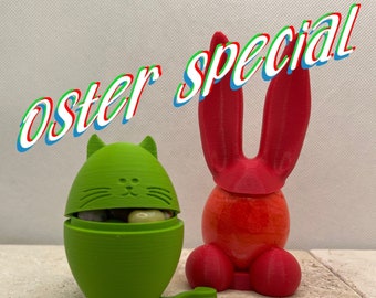 Ostern - Hasen Eierbecher & Katzen-Ei-Dose