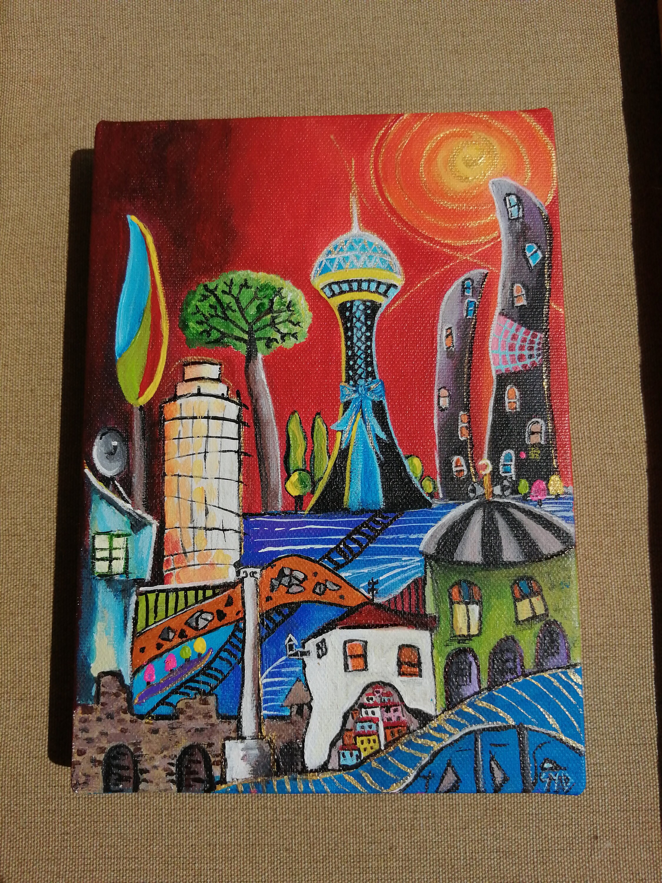 Acrylic Painting on Canvas Mothers Day Gift City of | Etsy