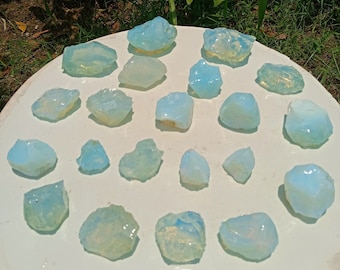 21 pcs 1531 gr (24-171 gr) of rough Andara Crystal Berzad Fire Bluish Monatomic