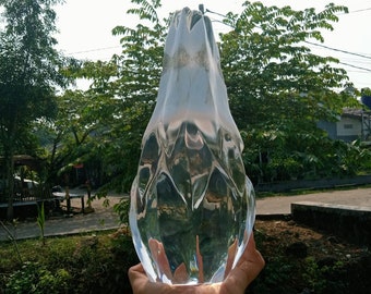 Altar de Relevo Andara Cristal Transparente Diamante Leitoso Polido Energia Plena