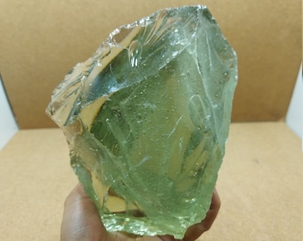 2,2 kg de Andara Crystal Clear Green bruto com bolhas de fibra monoatômicas para cura