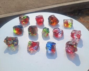 13 pcs//1036 gr(49-124 gr) of rough Andara Crystal Rainbow Monatomic for Meditation