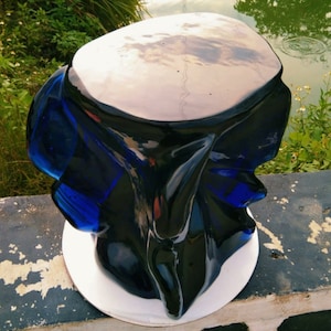 51 kgs Polished of Carving Andara Crystal Deep Blue Sea Bench for Meditation
