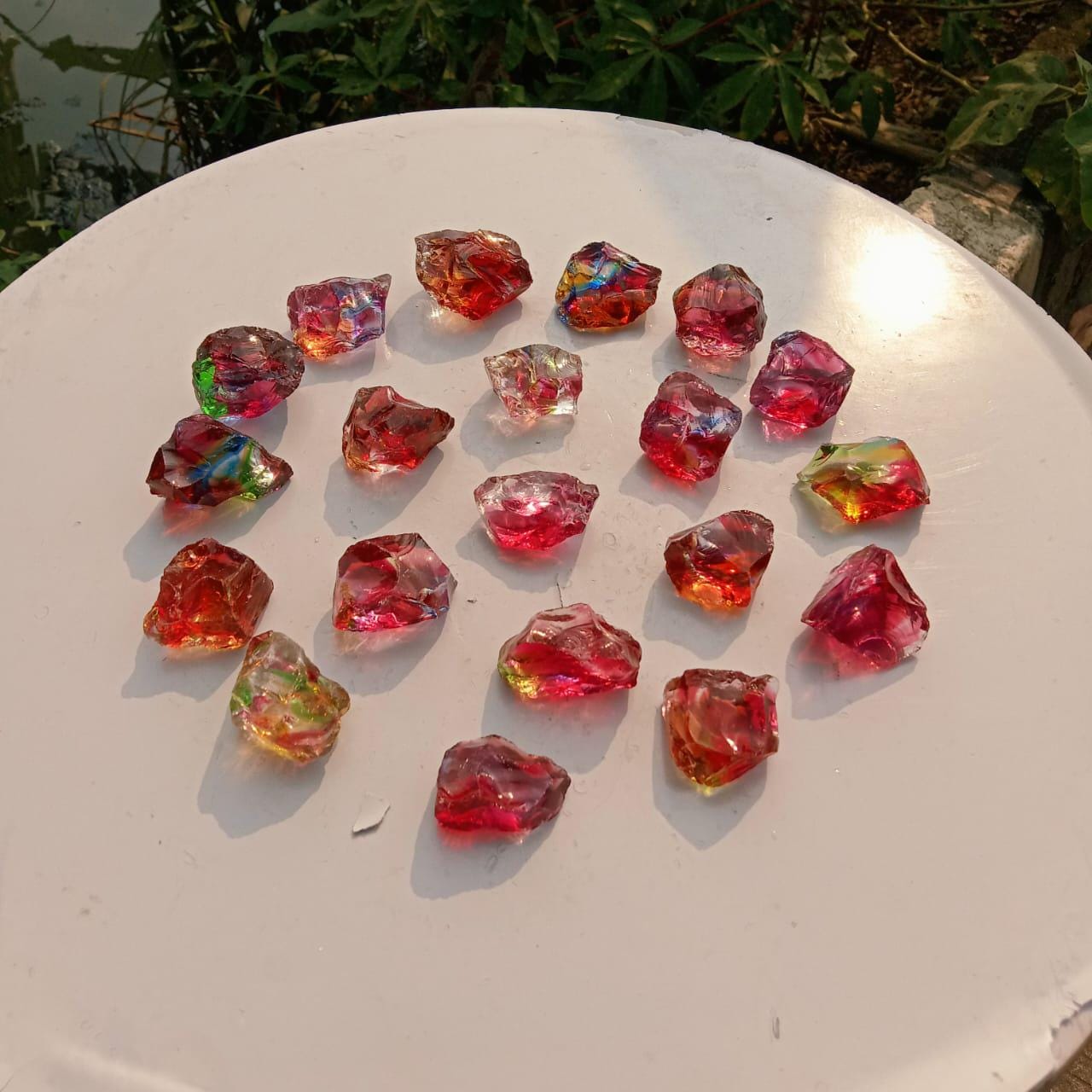 20 pcs 507 gr(20-36 gr) of rough Andara Crystal Rainbow Monatomic for Pendant