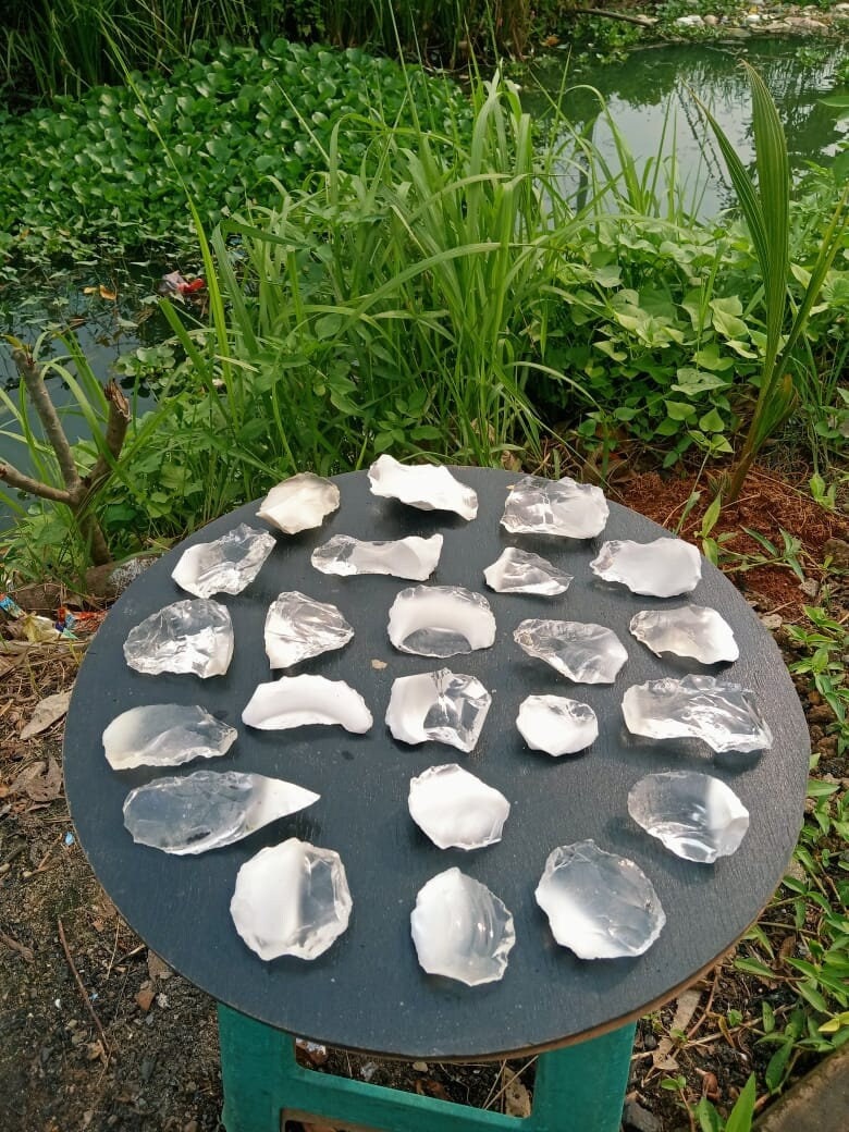 23 pcs 1019 gr(20-88 gr) of rough Andara Crystal Clear Diamond Milky Monatomic for Pendant