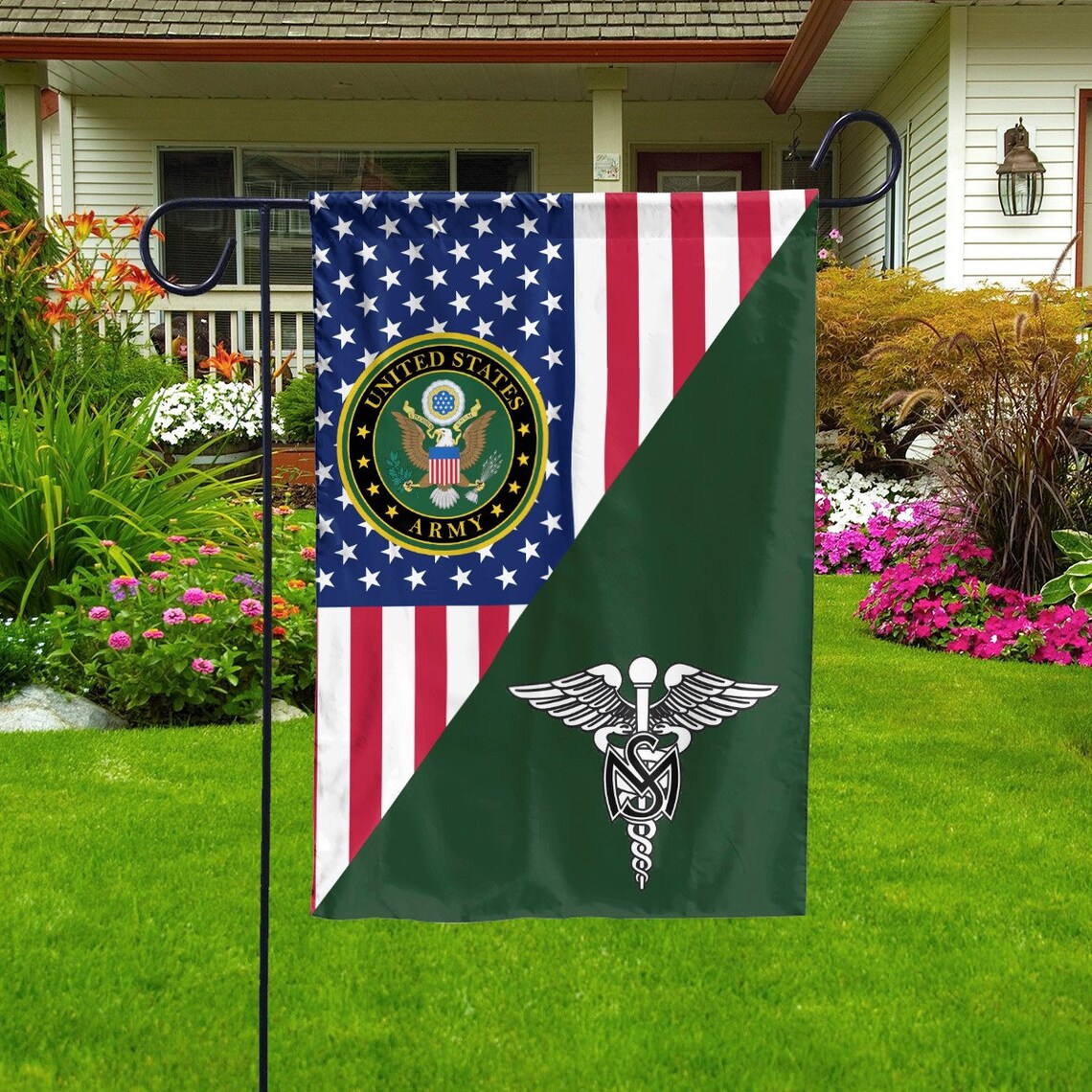 US Army Medical Service Corps Garden Flag Yard Flag House Etsy