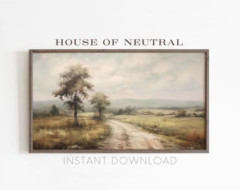 Fall Landscape Frame TV Art – Vintage Autumn Field (Digital Download)