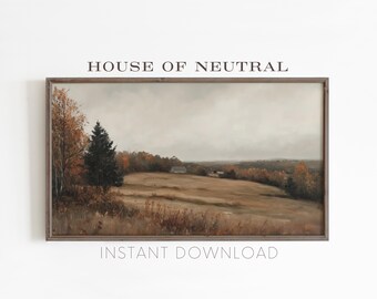 Fall Landscape Frame TV Art – Rustic Autumn Oil Painting (Digital Download)
