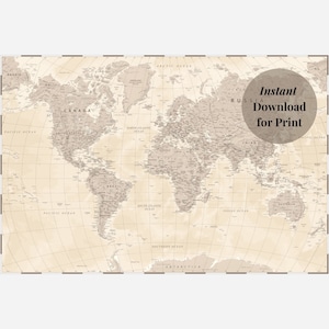 world map instant download (XL) | printable world map | neutral world map | printable world travel map | world map print