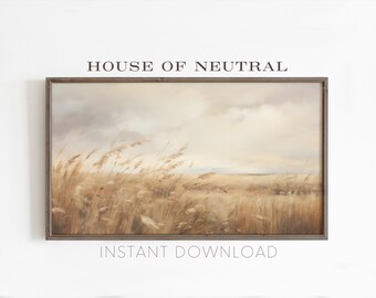 Fall Field Landscape Frame TV Art – Moody Autumn Decor (Digital Download)