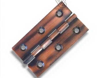 Bisagra de puerta estándar de latón macizo de 2,55" / Bisagras vintage para ventanas de gabinetes, herrajes para decoración del hogar