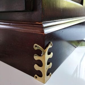75mm Set of Vintage Fern leaf Corner Protector Brass Skiffers | Skirting Wall Protector | Wall Corner Protector | Corner Guard Hardware