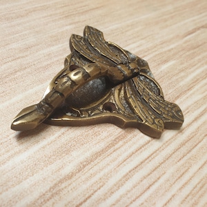 Vintage Brass Dragonfly Drawer Pull - Antique Cabinet Drawer Handle - Boho Furniture Hardware