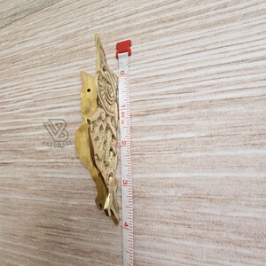 113mm Set of Solid Brass Corner Protector Skiffers Barn Owl Wall Table Corner Guard image 3