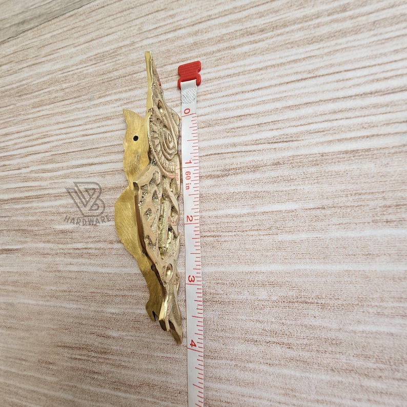 113mm Set of Solid Brass Corner Protector Skiffers Barn Owl Wall Table Corner Guard image 3