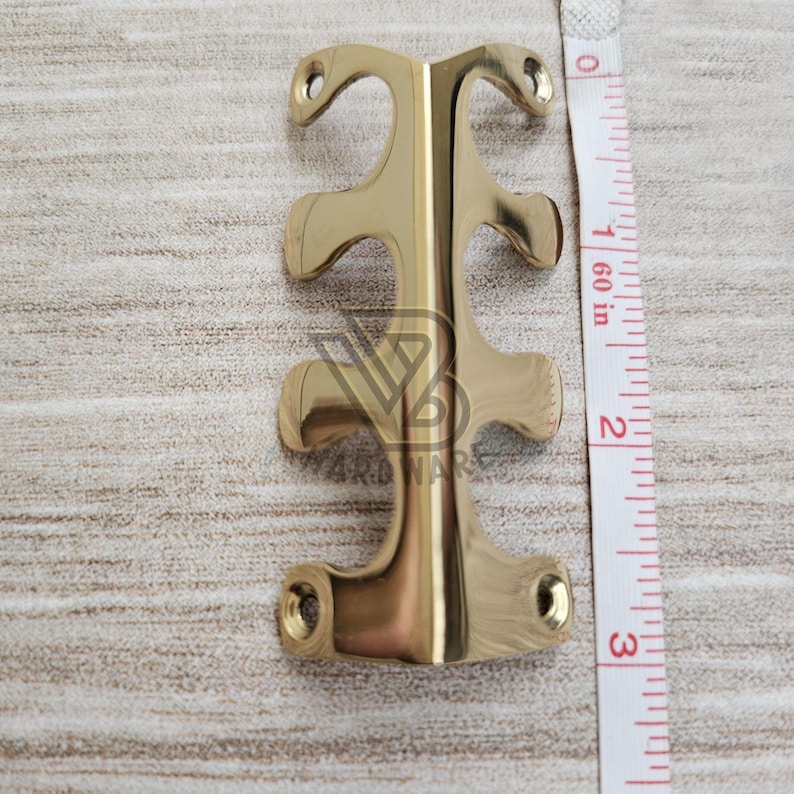 75mm Set of Solid Brass Corner Protector Skiffers Skirting Wall Protector Guard Hardware Fern image 4