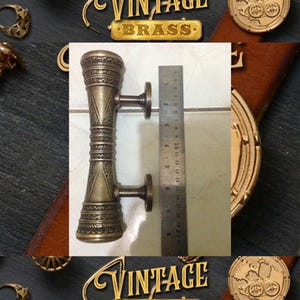 7.8&quot; Set of Vintage Short Elegant Egypt Door Handle | Main Entry Door Pull Handle | Solid Brass Door Handle Express Ship
