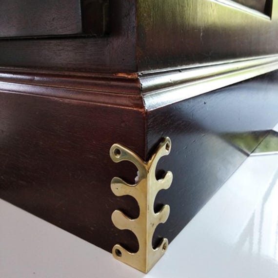 75mm Set of Solid Brass Corner Protector Skiffers Skirting Wall Protector Guard Hardware Fern