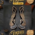 14.5" Set of Vintage Peacock animal Antique Door Handle | Unique Entry Door Pull | Solid Brass Door Handle Home Decor Express Ship