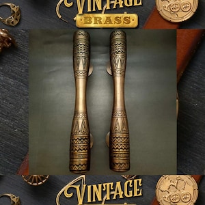 11.8&quot; Set of Vintage Egypt antique Main Door Handle | Unique Entry Door Pull | Solid Brass Door Handle Express Ship