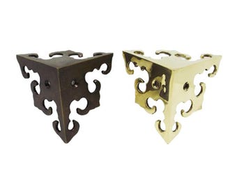 50mm Set of Solid Brass Corner Protector Skiffers Skirting Wall Corners Protectors Guard Ornate