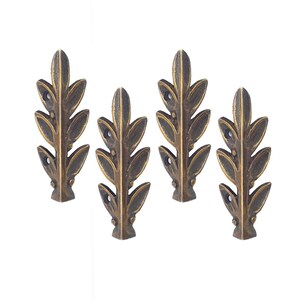 4x Brass Wood Table Chest Corner Guard Brackets – Metal Edge Protectors – Decorative – 35mm