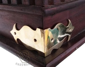 Juego de 90 mm de protectores de esquinas de latón macizo, protectores de esquinas para rodapiés, anclajes de protección