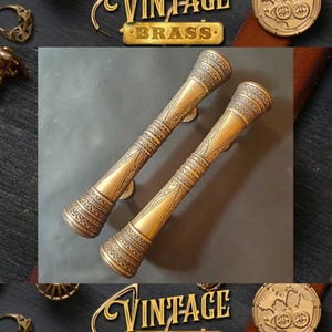 15.7&quot; Set of Vintage Luxury Carve Egypt antique Door Pull | Unique Main Entry Door Handle | Solid Brass Door Pull Home Decor Express Ship