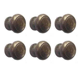 Juego de tiradores de cajón vintage redondos con anilla de latón macizo antiguo para gabinete de cocina y cajón.