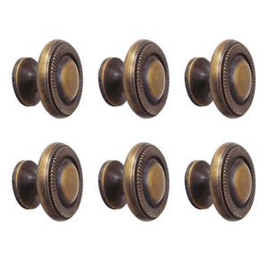 Lot of Knob Drawer Pulls Handle, Vintage Ribbed Edge Convex Cabinet Kitchen Brass Handle