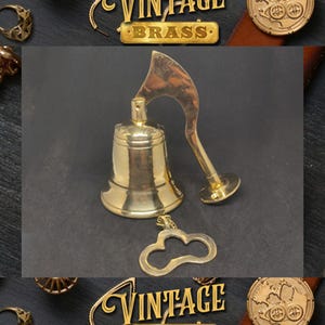Vintage Star Motive Door Bell Solid Brass Gate Bell Home Decor