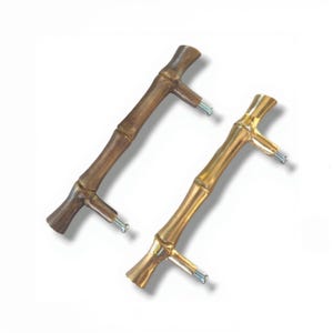 Vintage Bamboo Style Brass Drawer Pull - 5.7" Handles
