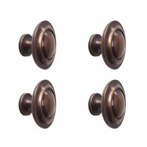 Lot of Vintage Knob Drawer Handle Pulls, 1 Tier Round Solid Brass Kitchen Cabinet Drawer Pull