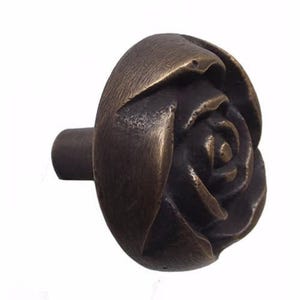 Juego de tiradores de latón vintage para cajón, tiradores redondos de rosas para cajón de cocina, decoración
