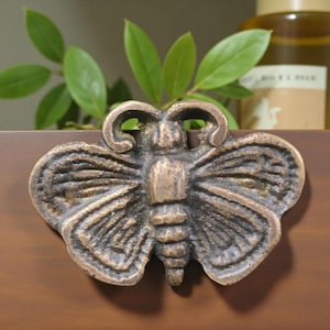 Set of Vintage Brass Butterfly Knob Drawer Pulls Unique Cabinet Handle