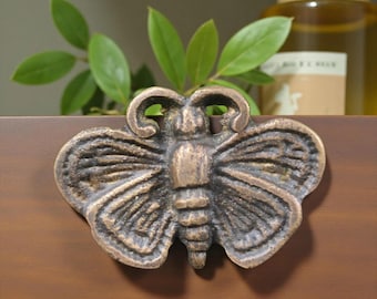 Set of Vintage Brass Butterfly Knob Drawer Pulls Unique Cabinet Handle