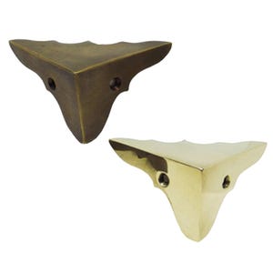 Vintage Brass Corner Protector: 3D Saw Design, 50mm