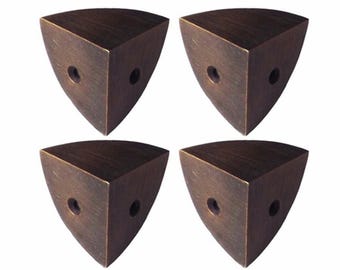 Juego de protectores de esquina de latón macizo vintage, protectores de gabinete de decoración simple y lisa.