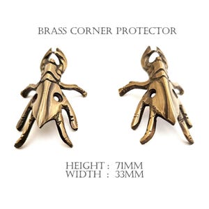 71mm Set of Solid Brass Corner Protector Brass Skiffers Skirting Wall Corners Protectors Rhino Beetle