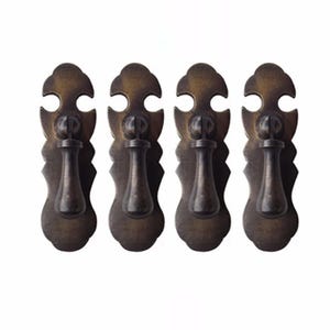 Ensemble de 3,54 po., bouton vintage, poignées de tiroir, poignée d'armoire antique, poignée de tiroir de cuisine, plaque florale