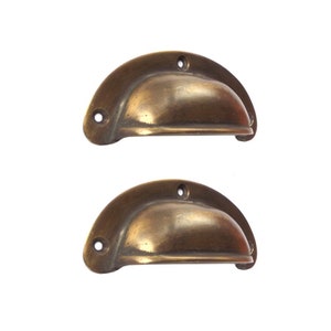 Set of Vintage Retro Knob Drawer Pulls, Simple Cozy Drawer Pulls, Brass Drawer Pulls, Antique Knob Drawer