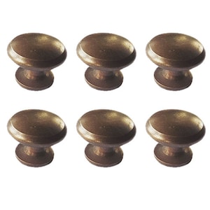 Lot of 6pcs Knob Drawer Handle, Knob Drawer Pulls, Vintage One Tier Round Drawer Handle, Antique Brass Furniture Hardware