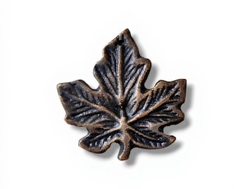Pomo de hoja de latón antiguo, tirador de cajón vintage, herrajes de latón macizo