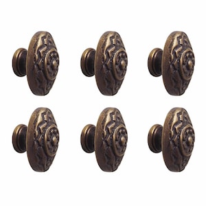 Ensemble de poignées de tiroir vintage en laiton, poignée de tiroir d'armoire de cuisine ovale tournesol rétro