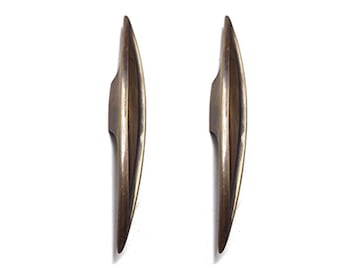 6.22" inch Set of Vintage Small Mid Century Knob Cabinet Handle Pull Solid Brass Closet Door Pulls Home Kitchen Decor