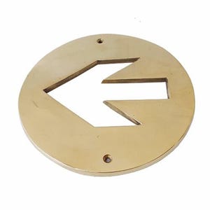 Left Arrow Symbol Sign, Right Arrow Symbol Sign, Solid Brass Wall Decor, Gold Finish Wall Decor, Office Hospital Wall Decoration